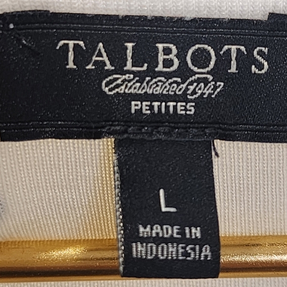 TALBOTS White quater Sleeves cotton pullover top size L - Picture 2 of 10
